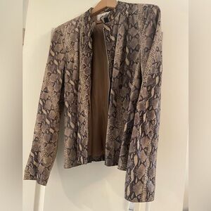 Snake Print Women's Leather Jacket